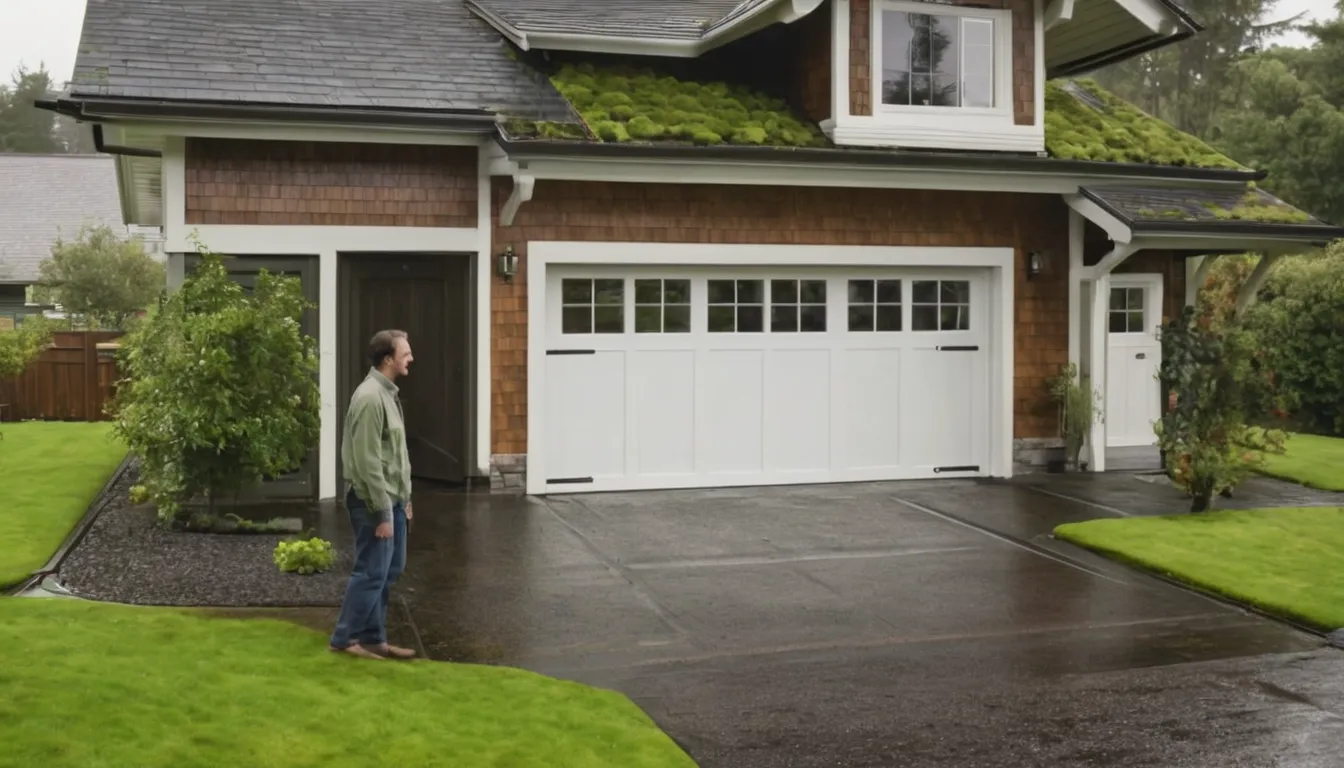 A homeowner and a garage door provider looking at a garage door in Kirkland